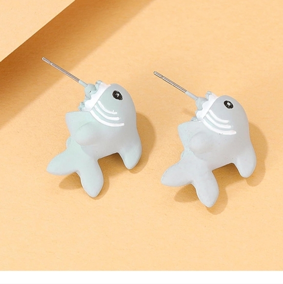 Jewelry - Gray Fish-Shaped Shark Earrings